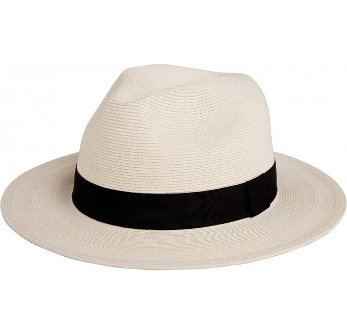 Fedoras Pineapple&Star Sun Straw Fedora Beach Hat Fine Braid UPF50+ for Both Women Men - White - CR18H6U375U $37.30