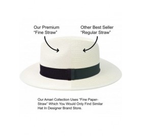 Fedoras Pineapple&Star Sun Straw Fedora Beach Hat Fine Braid UPF50+ for Both Women Men - White - CR18H6U375U $37.30