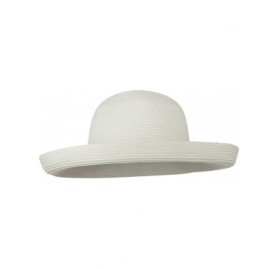 Sun Hats Sewn Braid Kettle Brim Self Tie Hat - White - White - CZ118NTP27X $36.65