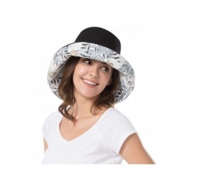 Sun Hats Women Wide Brim Sun Hats Foldable UPF 50+ Sun Protective Bucket Hat - Printing-black-a - CY18T5002KD $19.16