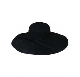 Sun Hats Ribbon Crusher Travel Hat 5 inch Brim - HS358 - Black - C1112UAKAGH $12.18