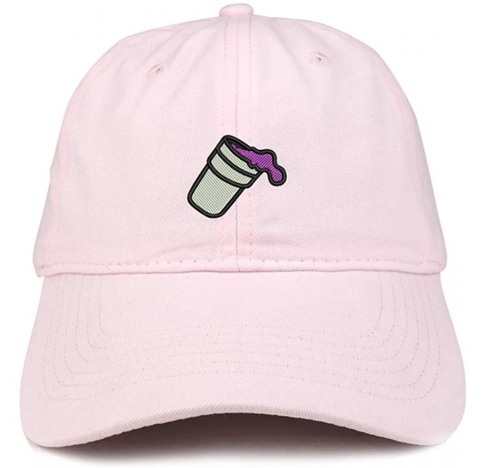 Baseball Caps Double Cup Morning Coffee Embroidered Soft Crown 100% Brushed Cotton Cap - Lt-pink - C318SR0KRO4 $33.61