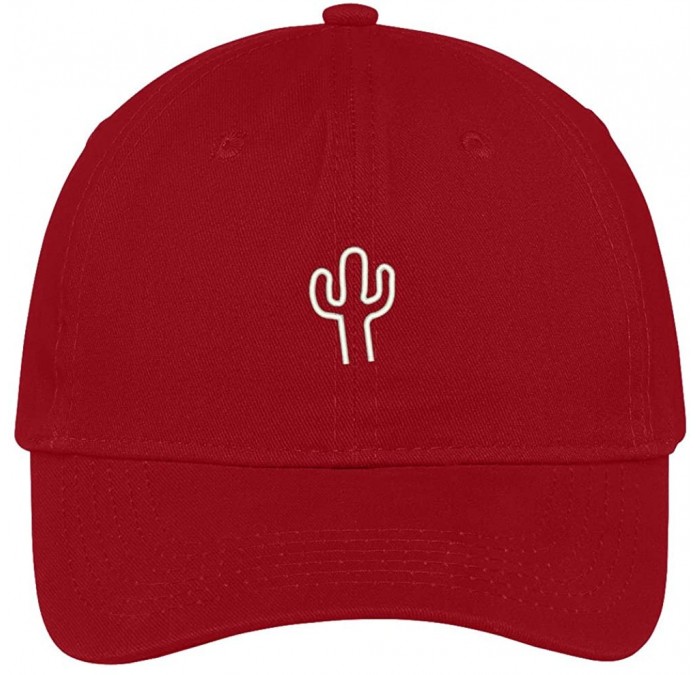 Baseball Caps Cactus Embroidered Soft Low Profile Adjustable Cotton Cap - Red - CS12O51OULE $15.87