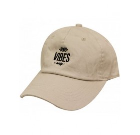 Baseball Caps Good Vibes Only Cotton Baseball Caps - Putty - CY184AONQ4G $9.97