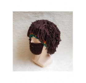 Skullies & Beanies Wig Beard Hats Handmade Knit Warm Winter Caps Ski Funny Mask Beanie for Men Women - Wig-yellow - CH186N393...