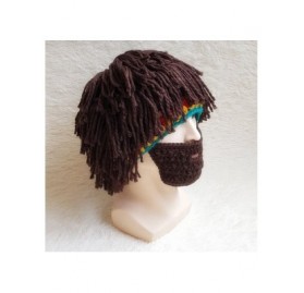 Skullies & Beanies Wig Beard Hats Handmade Knit Warm Winter Caps Ski Funny Mask Beanie for Men Women - Wig-yellow - CH186N393...