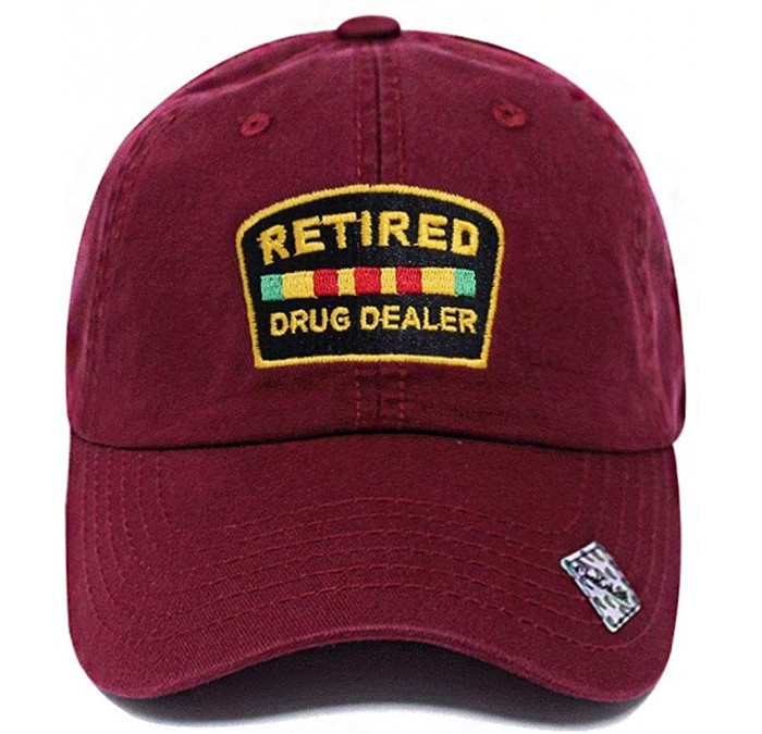 Baseball Caps Retired Drug Dealer Hat Dad Hat Cotton Baseball Cap Polo Style Low Profile PC101 - Pc101 Burgundy - CH185OXR4NY...