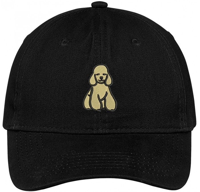 Baseball Caps Poodle Embroidered Low Profile Soft Cotton Brushed Cap - Black - CR12NZCF19L $32.81