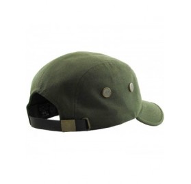 Baseball Caps Five Panel Solid Color Unisex Adjustable Army Military Cadet Cap - Olive - CZ11JEBOGRL $18.80