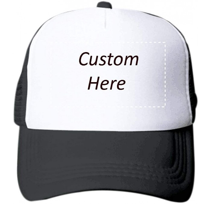 Baseball Caps Customize Your Own Design Text Photos Logo Adjustable Hat Hiphop Hat Baseball Cap - Black-white - CB18L86CZMY $...