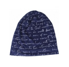 Skullies & Beanies The Full Alphabet Stretch Soft Slouchy Beanie Hat Cap - Blue - CC11XKYHO7R $6.86