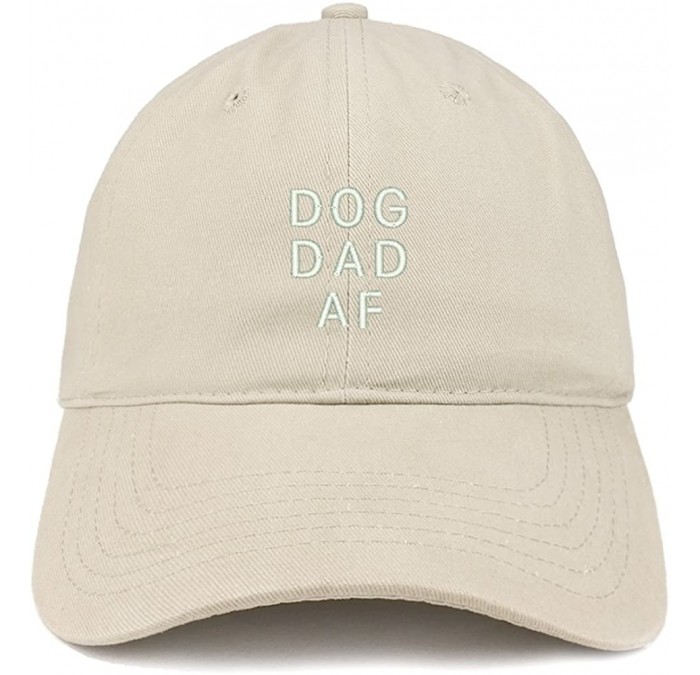 Baseball Caps Dog Dad AF Embroidered Soft Cotton Dad Hat - Stone - CP18G2IZUDE $32.08