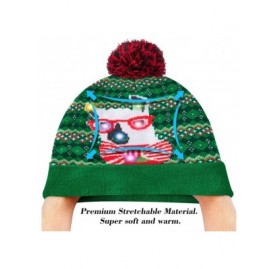 Skullies & Beanies Led Christmas Hat Adult Kids Light Up Warm Cap Xmas Knit Winter Beanie - Multicoloured-016 - CJ18YH5KIW8 $...