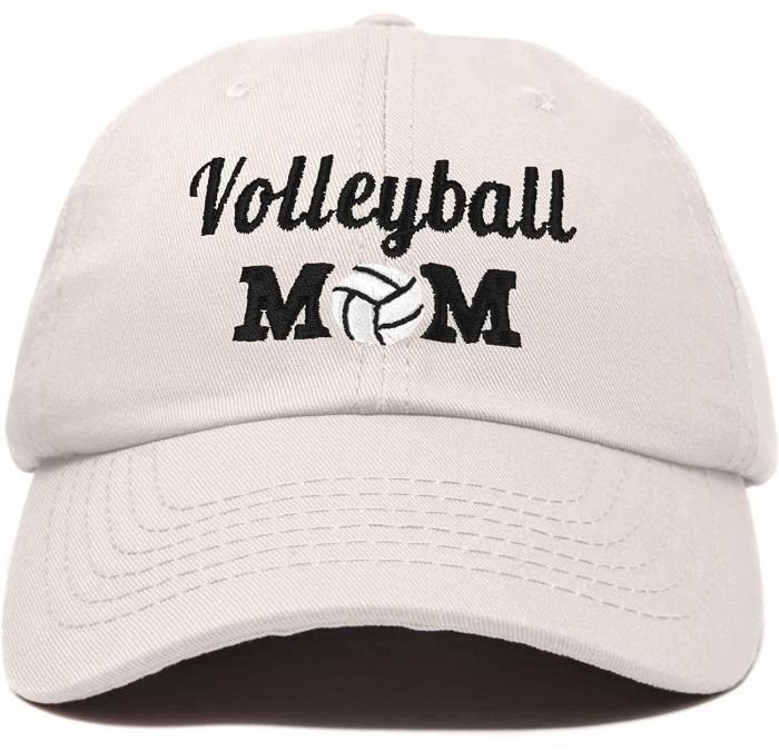Baseball Caps Volleyball Mom Premium Cotton Cap Womens Hats for Mom - Beige - CP18IWK06LX $31.98