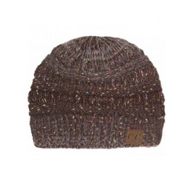 Skullies & Beanies Women's Trendy Four Tone Multi Color Ribbed Cable Knit Beanie - Brown - C112K7GTEUP $23.75