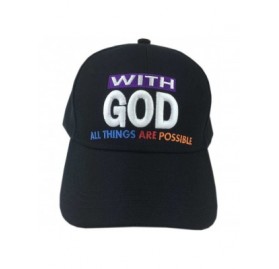 Baseball Caps Christian with God All Things are Possible Cap Hat - Black - CD18259UG0W $13.09