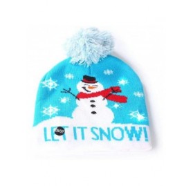 Skullies & Beanies LED Light up Hat Ugly Sweater Holiday Xmas Beanies - Snowman - CO192308XKQ $11.04