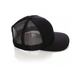 Baseball Caps Structured Trucker Mesh Hat Custom Colors Letter A Initial Baseball Mid Profile - Black Black White Navy - CX18...