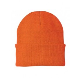 Skullies & Beanies Port & Company - Knit Cap - Neon Orange - CI18KZN3IX8 $16.52
