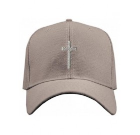 Baseball Caps Baseball Cap Cross Silver Embroidery Acrylic Dad Hats for Men & Women Strap - Gray Design Only - CS185C4AMLW $1...