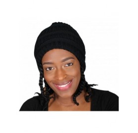 Skullies & Beanies Satin Lined Knit Hat Frizz - Preventing Beanie Cap for Natural Hair Protection - Black - CC18R9GQE4T $27.85