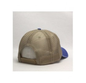 Baseball Caps Vintage Washed Cotton Soft Mesh Adjustable Baseball Cap - Royal/Royal/Khaki - C2189WGWKSO $11.10
