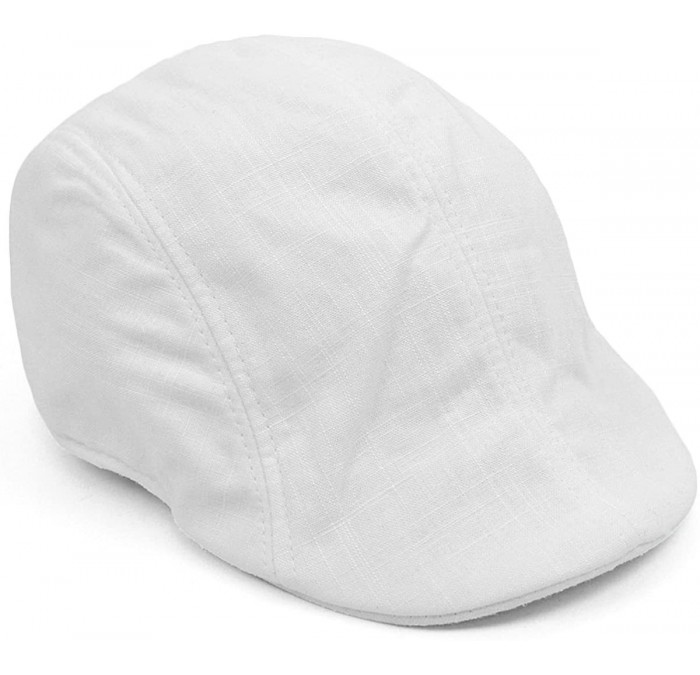 Newsboy Caps Unisex Classic Solid Color Ivy Hat - White - CN17YTNGXDN $19.75