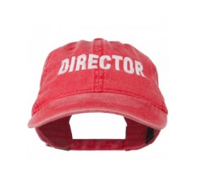 Baseball Caps Director Embroidered Washed Cotton Cap - Red - CY11LBM8S43 $46.08