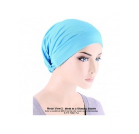 Skullies & Beanies Womens Ruffle Chemo Hat Beanie Scarf- Soft Turban Bandana Head Wrap for Cancer - 15- Heather Beige - CE12J...