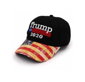 Baseball Caps Donald Trump Hat Camouflage Cap Keep America Great MAGA Hat President 2020 American Flag USA - Black2 - CM196WA...