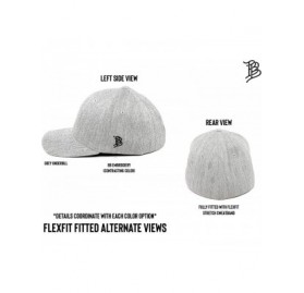 Baseball Caps 'Midnight Patriot' Dark Leather Patch Flex Fit Fitted Hat - Black - C118IGQAXQU $35.55