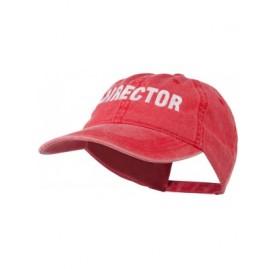Baseball Caps Director Embroidered Washed Cotton Cap - Red - CY11LBM8S43 $46.08
