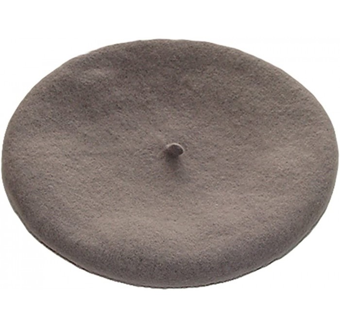 Berets Women's French Style Soft Lightweight Casual Classic Solid Color Wool Beret - Grey - CO12HGGS4MN $16.30