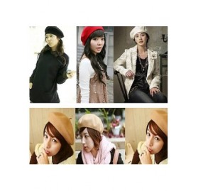 Berets Women's French Style Soft Lightweight Casual Classic Solid Color Wool Beret - Grey - CO12HGGS4MN $7.20