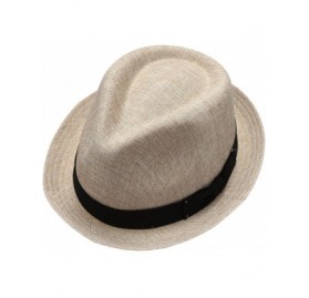 Fedoras Men's Summer Lightweight Linen Fedora Hat with Casual Low Cut Sock - F0960-natural - CT12F72HJAF $16.36