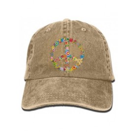 Baseball Caps Colorful Flowers Peace Sign Unisex Cowboy Hat Design for Man and Woman - Natural - C7183KU5T5R $14.13