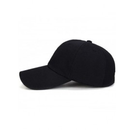 Baseball Caps Men Women Adjustable Plain Baseball Cap - Classic Unstructured Cotton Hat Low Profile Embroidery Cap - Black - ...
