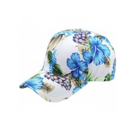 Baseball Caps Floral Hawaiian Adjustable Snapback Hats Baseball Caps - Blue/Curve - C918EXD3KG0 $14.68