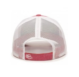 Baseball Caps Custom Trucker Mesh Back Hat Embroidered Your Own Text Curved Bill Outdoorcap - Heathered Red/White - CK18S7CCS...