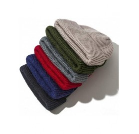 Visors Trendy Warm Chunky Soft Stretch Cable Knit Cuff Beanie Hat for Women Men - Navy - CD18Y04C99H $7.50
