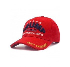 Skullies & Beanies Trump 2020 Keep America Great 3D Embroidery American Flag Baseball Cap - 010 Red - CU194N9XTNM $12.78