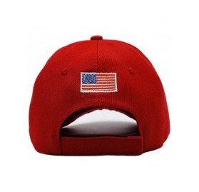 Skullies & Beanies Trump 2020 Keep America Great 3D Embroidery American Flag Baseball Cap - 010 Red - CU194N9XTNM $12.78