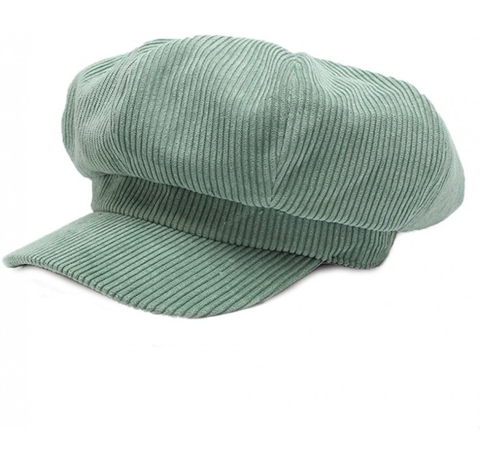 Newsboy Caps Women's Octagonal Hat Cotton Corduroy Newsboy Cap Gatsby Ivy Hat - Green - CJ188YKO8YR $34.66