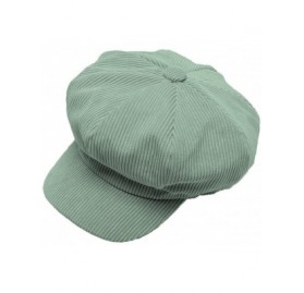 Newsboy Caps Women's Octagonal Hat Cotton Corduroy Newsboy Cap Gatsby Ivy Hat - Green - CJ188YKO8YR $15.27