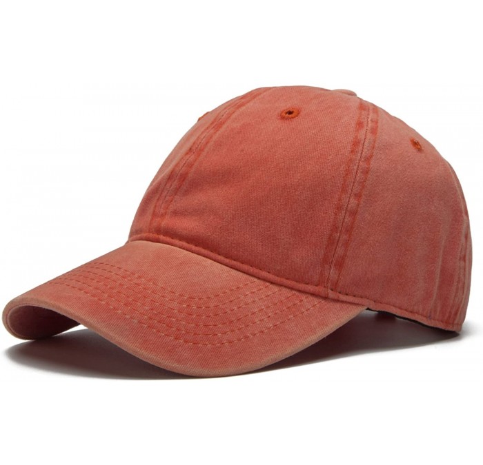 Baseball Caps Men Women Plain Cotton Adjustable Washed Twill Low Profile Baseball Cap Hat(A1008) - Orange - CS18CRS0532 $25.19