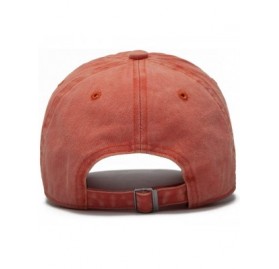 Baseball Caps Men Women Plain Cotton Adjustable Washed Twill Low Profile Baseball Cap Hat(A1008) - Orange - CS18CRS0532 $9.41