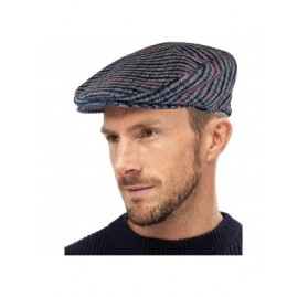 Newsboy Caps Mens Vintage Houndstooth Plaid Wool Blend Winter Newsboy Flat Ivy Cap Hat - Gl228a Blue - CE18CELYEAT $11.11