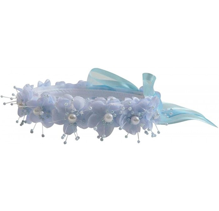 Headbands OneSize Flower Girl HeadPiece - Baby Blue - CF117RU8QT5 $30.65