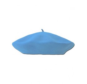 Berets Classic Wool Beret One Size Adult - Baby Blue - CJ115R7NDC5 $12.21