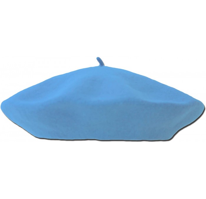 Berets Classic Wool Beret One Size Adult - Baby Blue - CJ115R7NDC5 $12.21